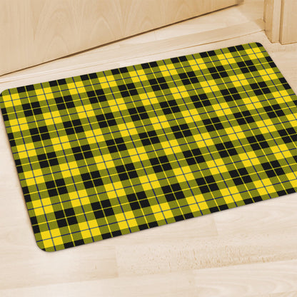 Yellow Black And Blue Tartan Print Polyester Doormat