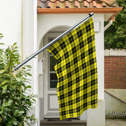 Yellow Black And Blue Tartan Print Polyester Flag