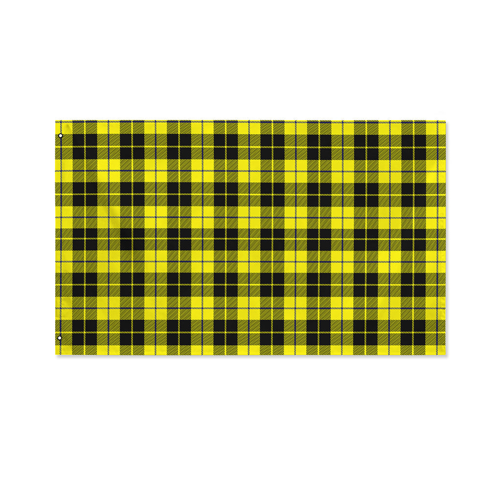 Yellow Black And Blue Tartan Print Polyester Flag