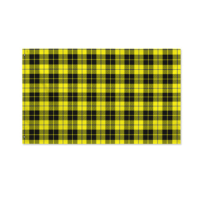 Yellow Black And Blue Tartan Print Polyester Flag