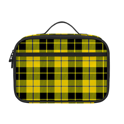 Yellow Black And Blue Tartan Print Portable Lunch Bag