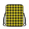 Yellow Black And Blue Tartan Print Rectangular Crossbody Bag