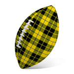 Yellow Black And Blue Tartan Print Rugby Ball