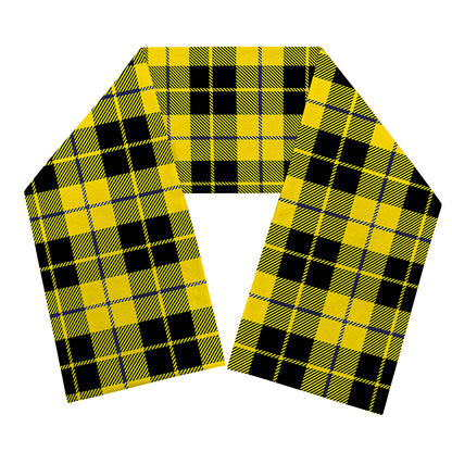 Yellow Black And Blue Tartan Print Scarf