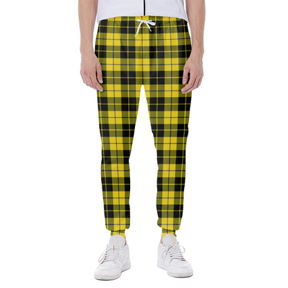 Yellow Black And Blue Tartan Print Scuba Joggers