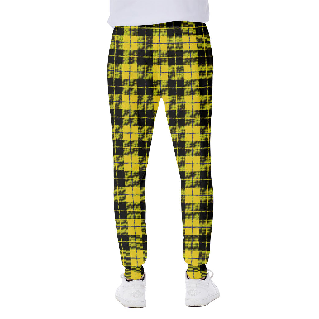 Yellow Black And Blue Tartan Print Scuba Joggers