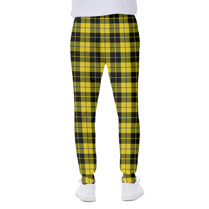 Yellow Black And Blue Tartan Print Scuba Joggers