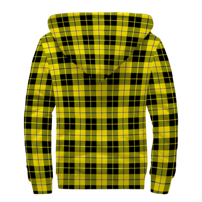 Yellow Black And Blue Tartan Print Sherpa Lined Zip Up Hoodie