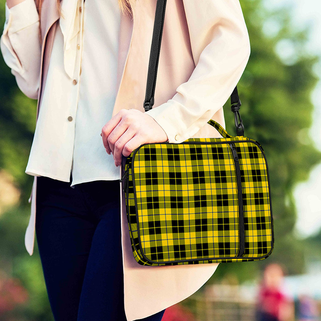 Yellow Black And Blue Tartan Print Shoulder Strap Bible Bag