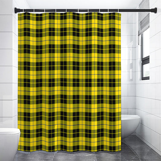 Yellow Black And Blue Tartan Print Shower Curtain