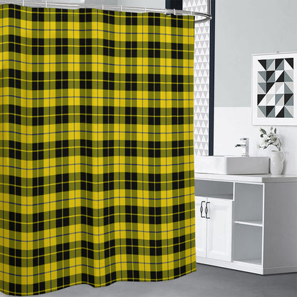 Yellow Black And Blue Tartan Print Shower Curtain