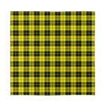 Yellow Black And Blue Tartan Print Silk Bandana