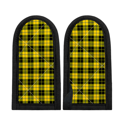 Yellow Black And Blue Tartan Print Skillet Handle Cover