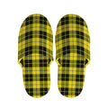 Yellow Black And Blue Tartan Print Slippers