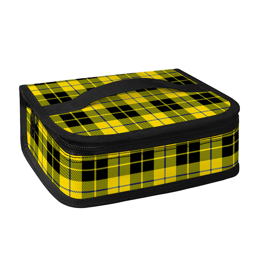 Yellow Black And Blue Tartan Print Small Lunch Bag