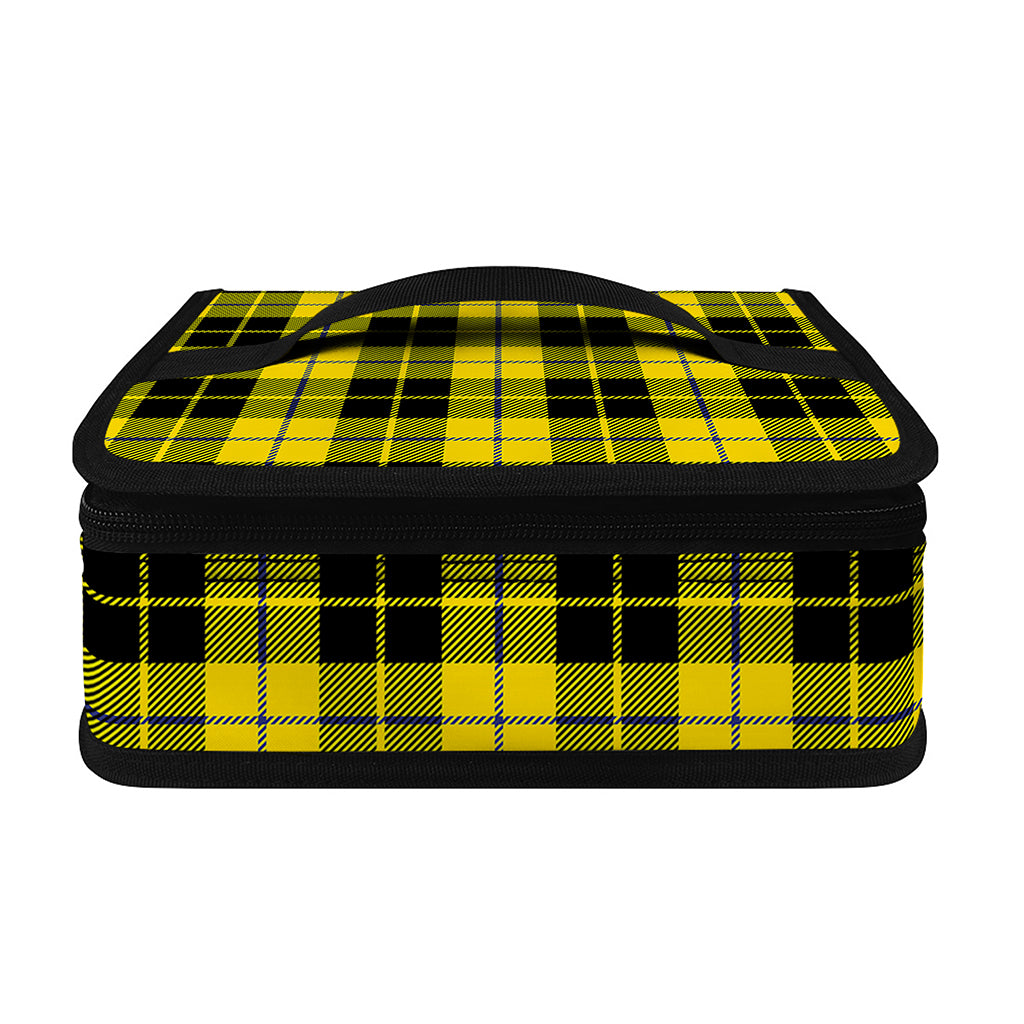 Yellow Black And Blue Tartan Print Small Lunch Bag
