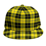Yellow Black And Blue Tartan Print Snapback Cap
