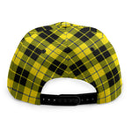 Yellow Black And Blue Tartan Print Snapback Cap