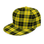 Yellow Black And Blue Tartan Print Snapback Cap
