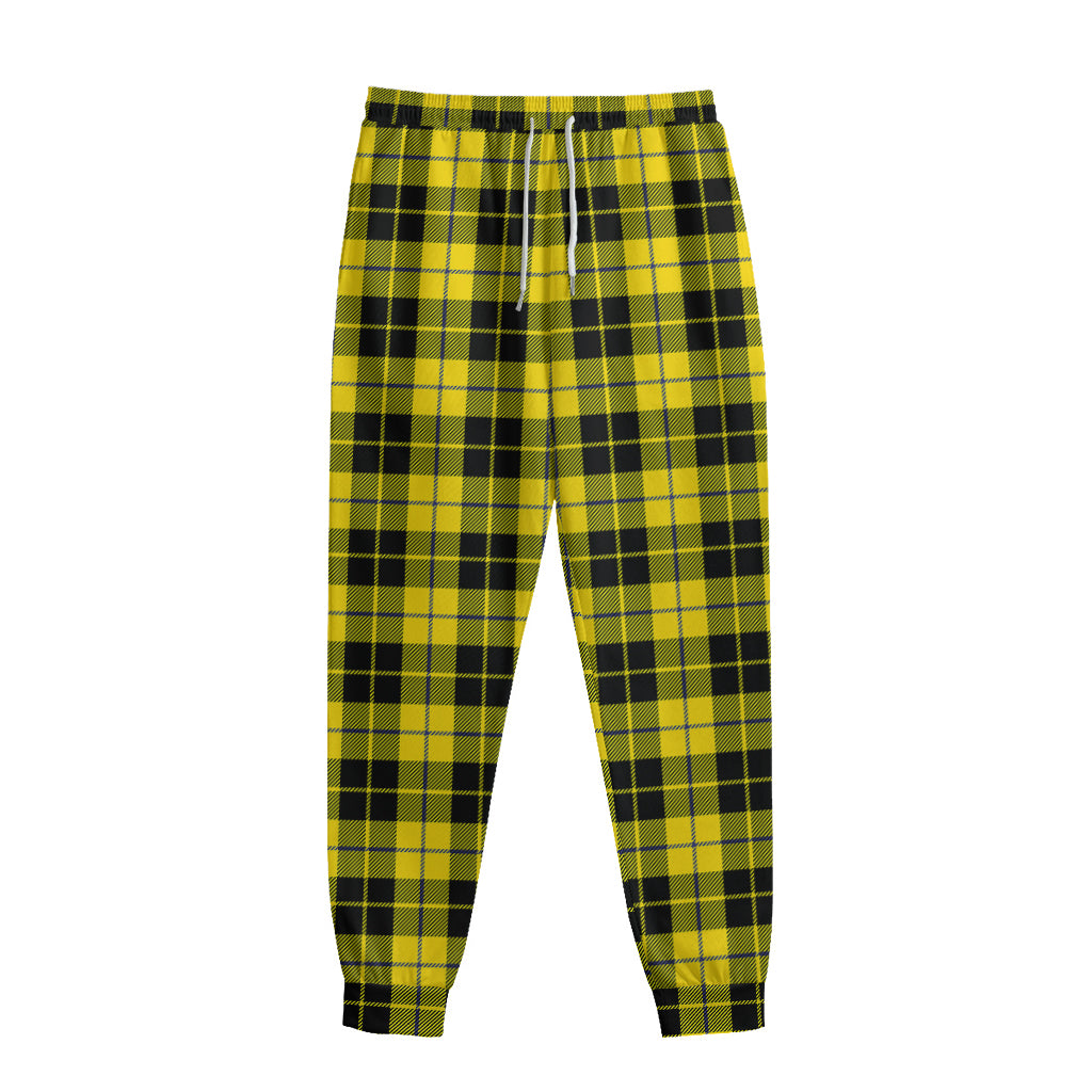 Yellow Black And Blue Tartan Print Sweatpants