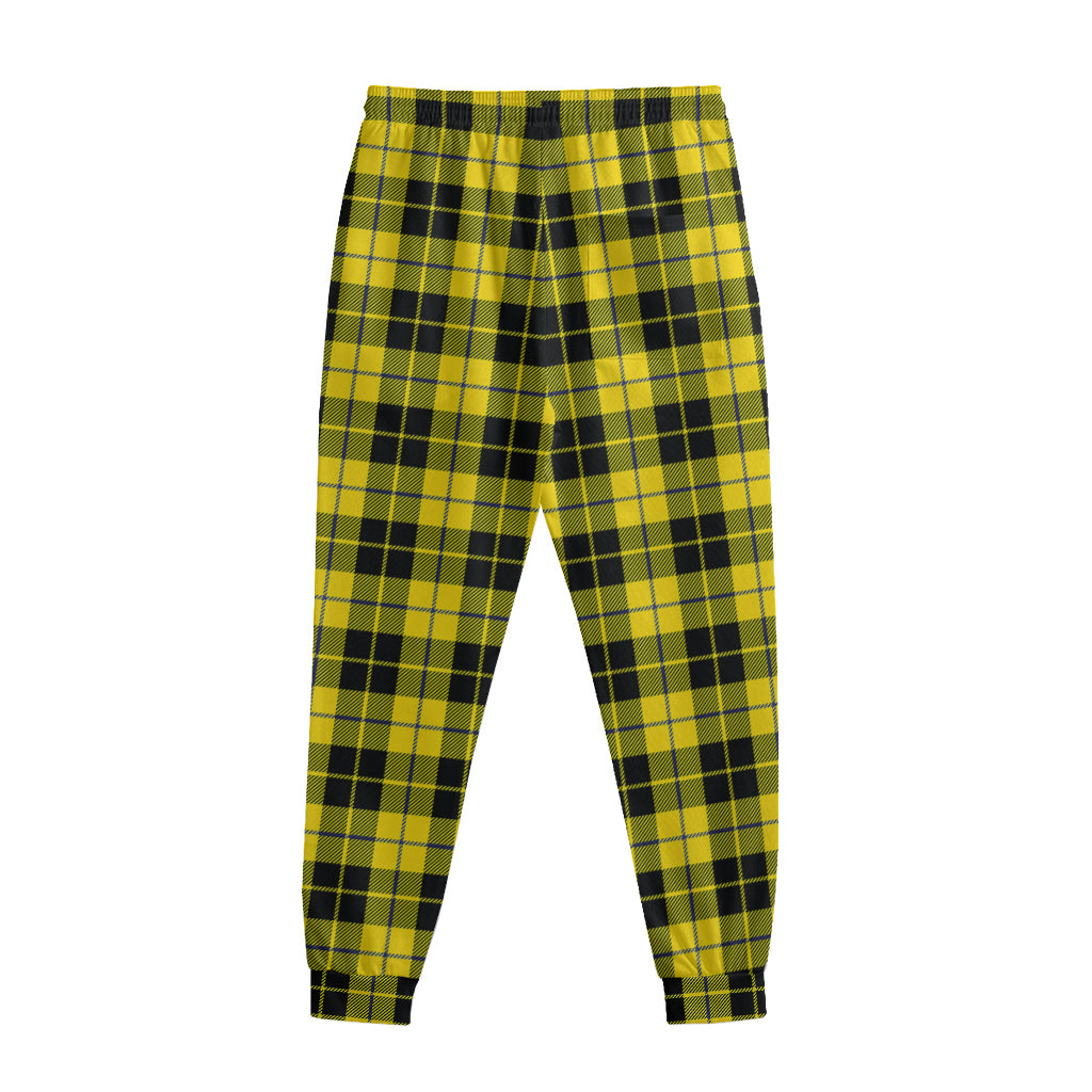 Yellow Black And Blue Tartan Print Sweatpants