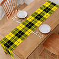 Yellow Black And Blue Tartan Print Table Runner