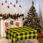 Yellow Black And Blue Tartan Print Tablecloth