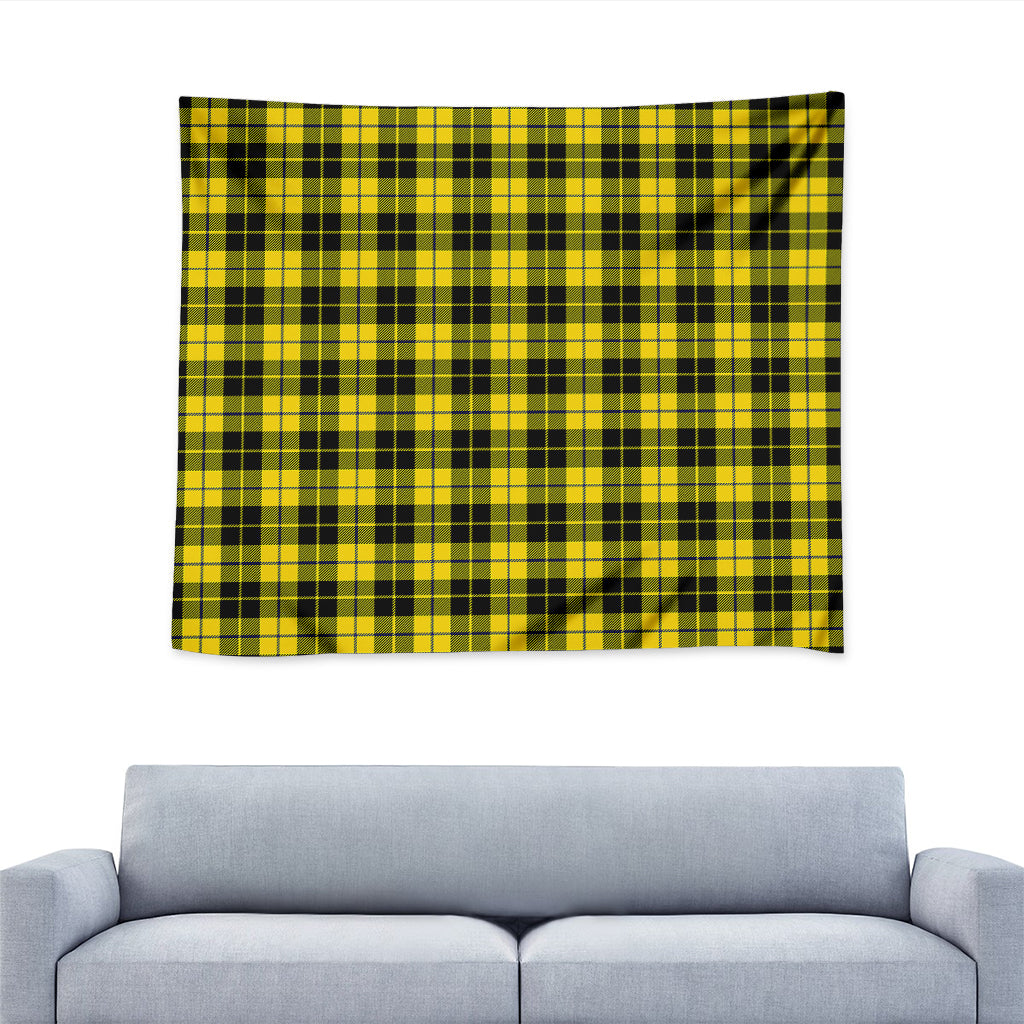 Yellow Black And Blue Tartan Print Tapestry