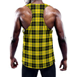 Yellow Black And Blue Tartan Print Training Tank Top