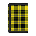 Yellow Black And Blue Tartan Print Trifold Wallet