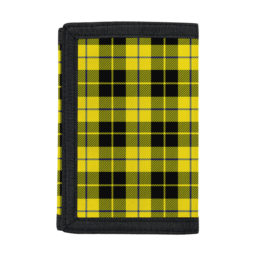 Yellow Black And Blue Tartan Print Trifold Wallet