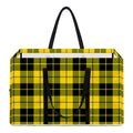 Yellow Black And Blue Tartan Print Utility Tote Bag