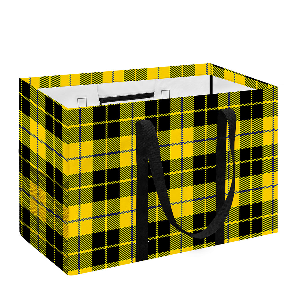 Yellow Black And Blue Tartan Print Utility Tote Bag