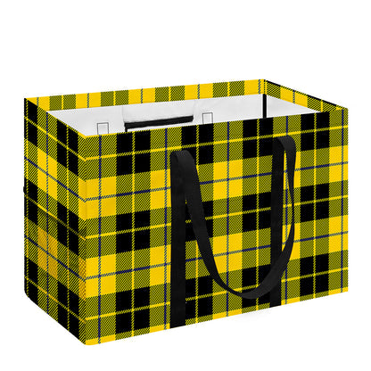 Yellow Black And Blue Tartan Print Utility Tote Bag
