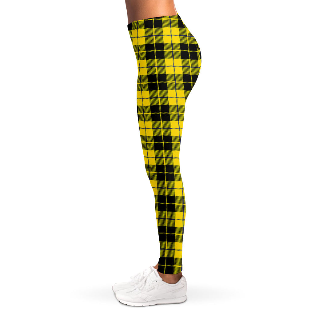 Yellow Black And Blue Tartan Print Women's Leggings