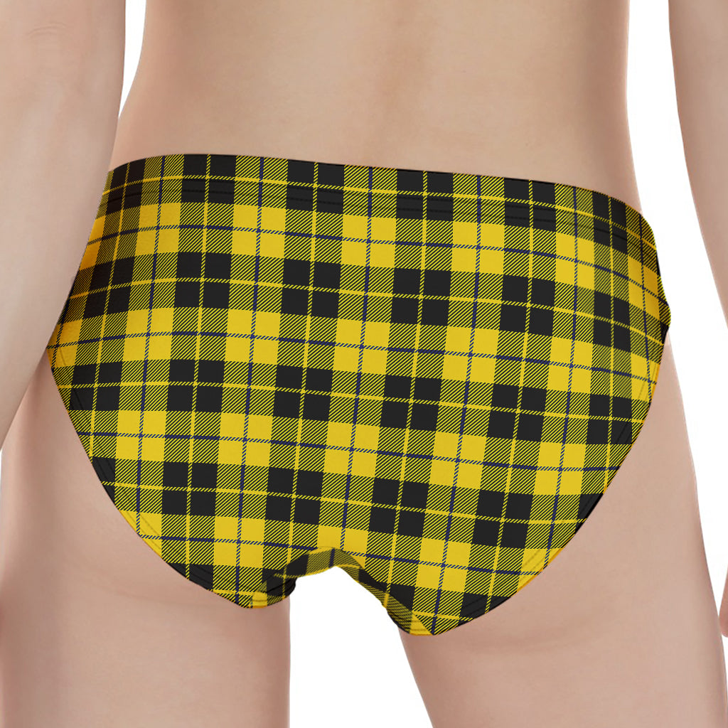 Yellow Black And Blue Tartan Print Women's Panties