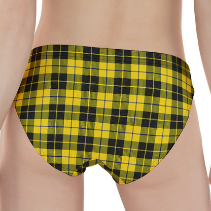 Yellow Black And Blue Tartan Print Women's Panties