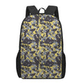 Yellow Black And Grey Digital Camo Print 17 Inch Backpack