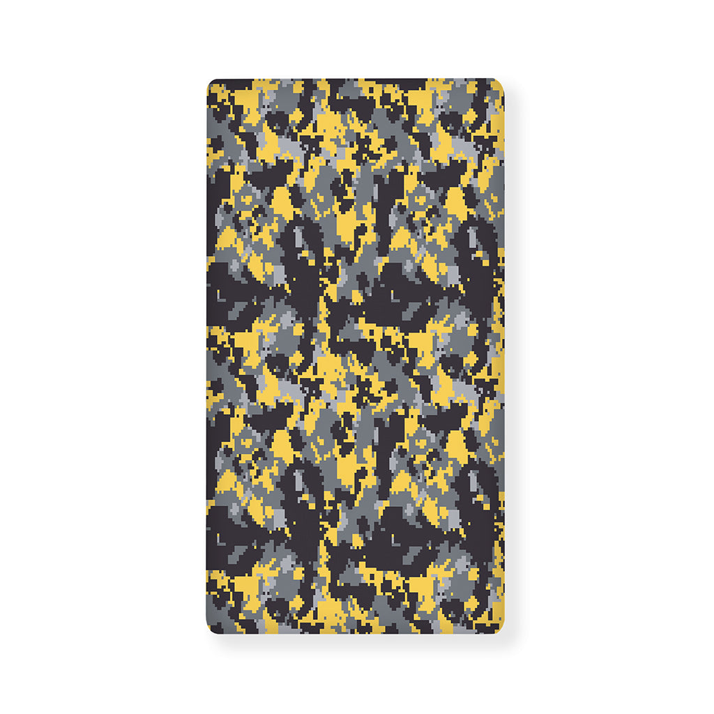 Yellow Black And Grey Digital Camo Print Baby Crib Sheet