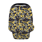 Yellow Black And Grey Digital Camo Print Baby Seat Cover