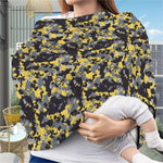 Yellow Black And Grey Digital Camo Print Baby Seat Cover