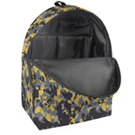 Yellow Black And Grey Digital Camo Print Backpack