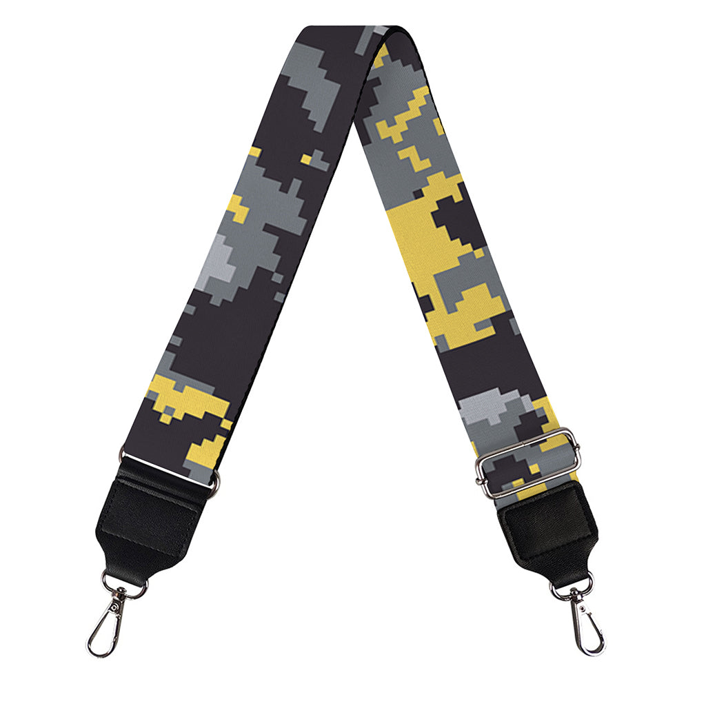 Yellow Black And Grey Digital Camo Print Bag Strap