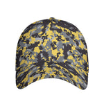 Yellow Black And Grey Digital Camo Print Baseball Cap