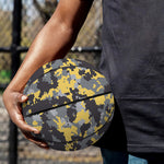 Yellow Black And Grey Digital Camo Print Basketball