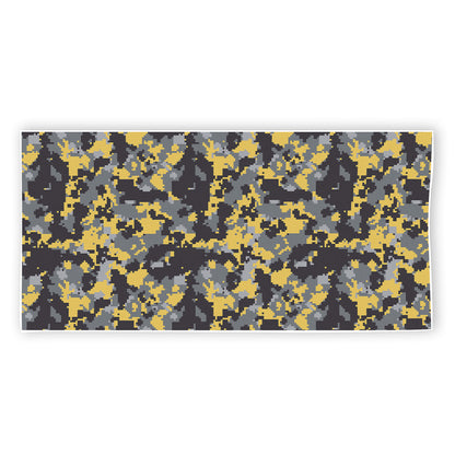 Yellow Black And Grey Digital Camo Print Beach Towel