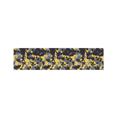 Yellow Black And Grey Digital Camo Print Bed Runner