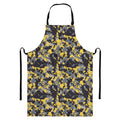 Yellow Black And Grey Digital Camo Print Bib Apron With Pocket