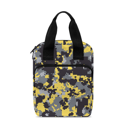 Yellow Black And Grey Digital Camo Print Bible Tote Bag