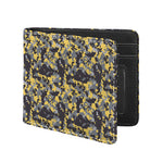 Yellow Black And Grey Digital Camo Print Bifold Wallet